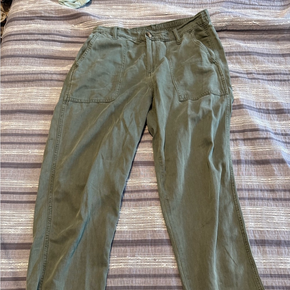 Aerie Green Cargo Pants Relaxed Fit